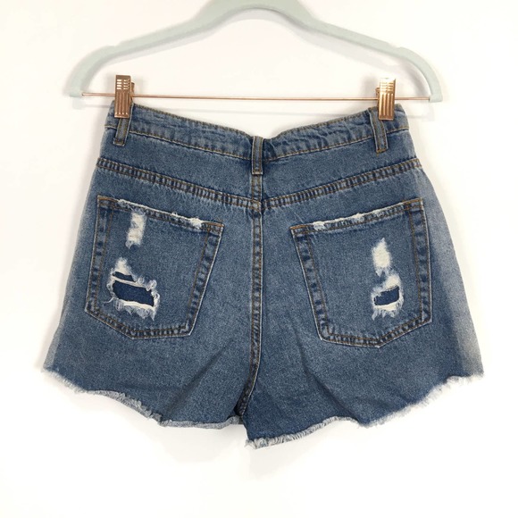 Signature8 high rise distressed cut off denim jean shorts Size Medium - Picture 3 of 3